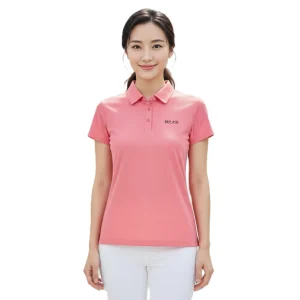 NCKU 成大紀念服飾：女款暗粉色短袖 Polo 衫（Toray 系列）。